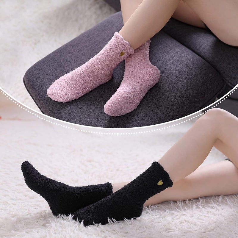 LINEMIN Womens Fuzzy Socks Cozy Fluffy Winter Warm Slipper Socks Microfiber Soft Home Sleeping Socks - Image 5